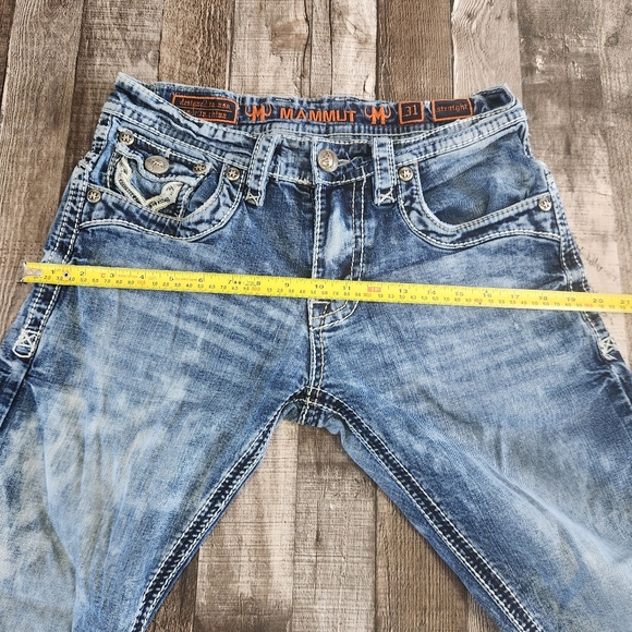 Mammut Straight Leg Denim Mens Jeans Thick Stitch 31X31 - Picture 13 of 16